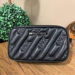 Micheal Kors black quilted belt bag